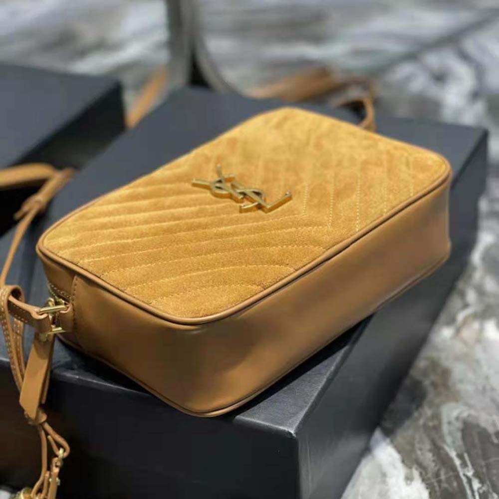 Saint Laurent YSL Women Lou Camera Bag in Quilted Suede and Smooth Leather - image 7