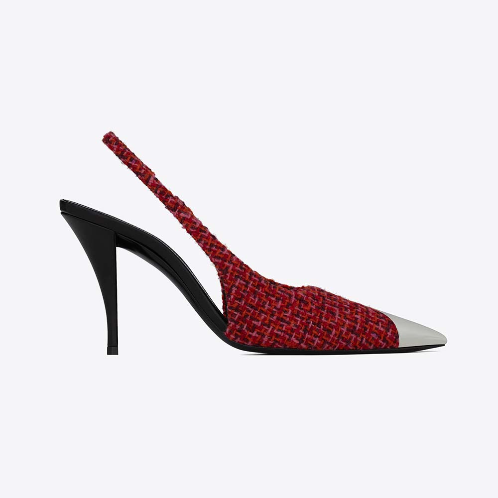 Saint Laurent YSL Women Vesper Slingback Pumps in Saint Laurent Tweed - image 1