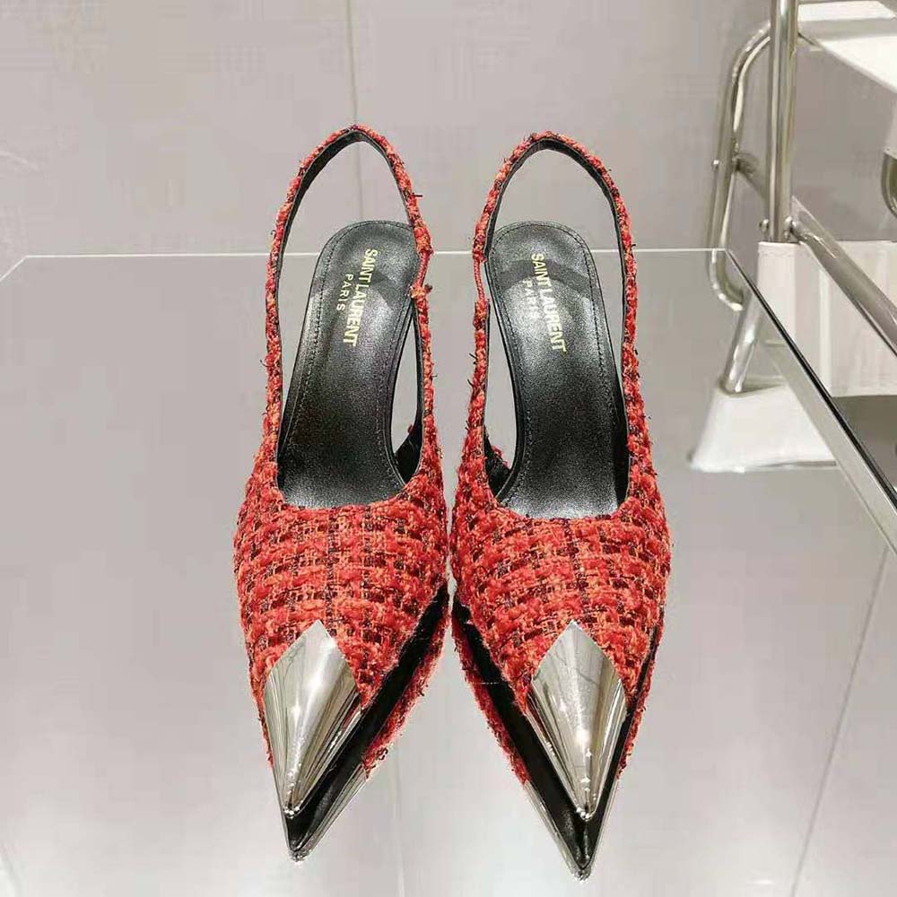 Saint Laurent YSL Women Vesper Slingback Pumps in Saint Laurent Tweed - image 2