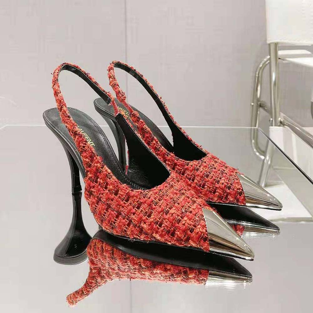 Saint Laurent YSL Women Vesper Slingback Pumps in Saint Laurent Tweed - image 3