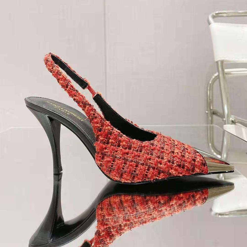 Saint Laurent YSL Women Vesper Slingback Pumps in Saint Laurent Tweed - image 6