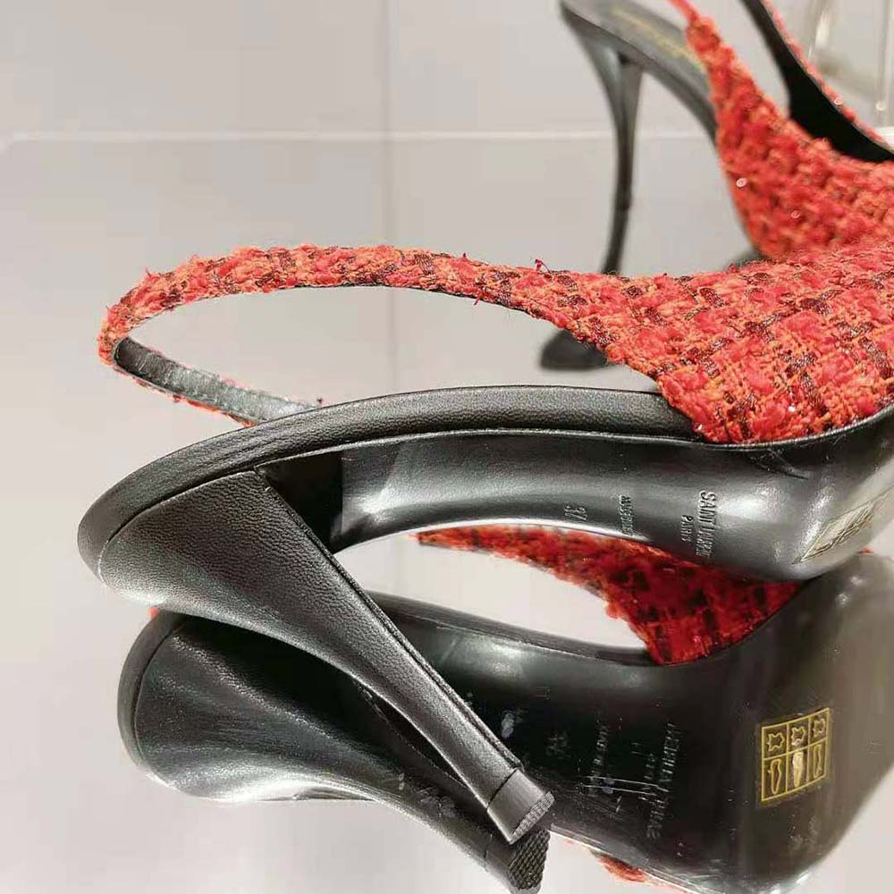 Saint Laurent YSL Women Vesper Slingback Pumps in Saint Laurent Tweed - image 10