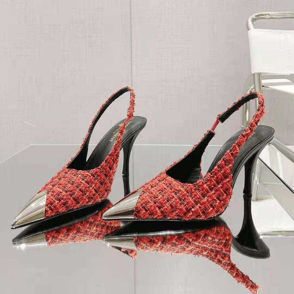 Saint Laurent YSL Women Vesper Slingback Pumps in Saint Laurent Tweed - image 5