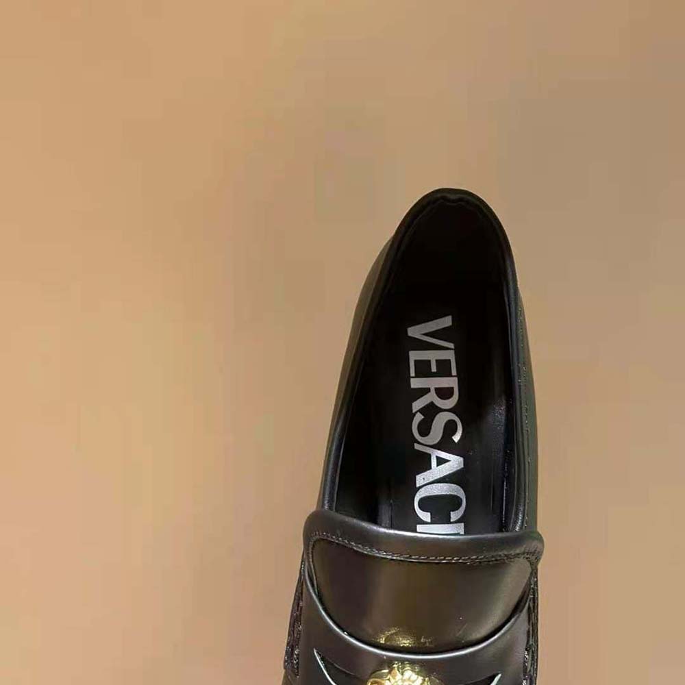 Versace Women Intrico Platform Loafers in 15cm Heel Height-Black - image 7