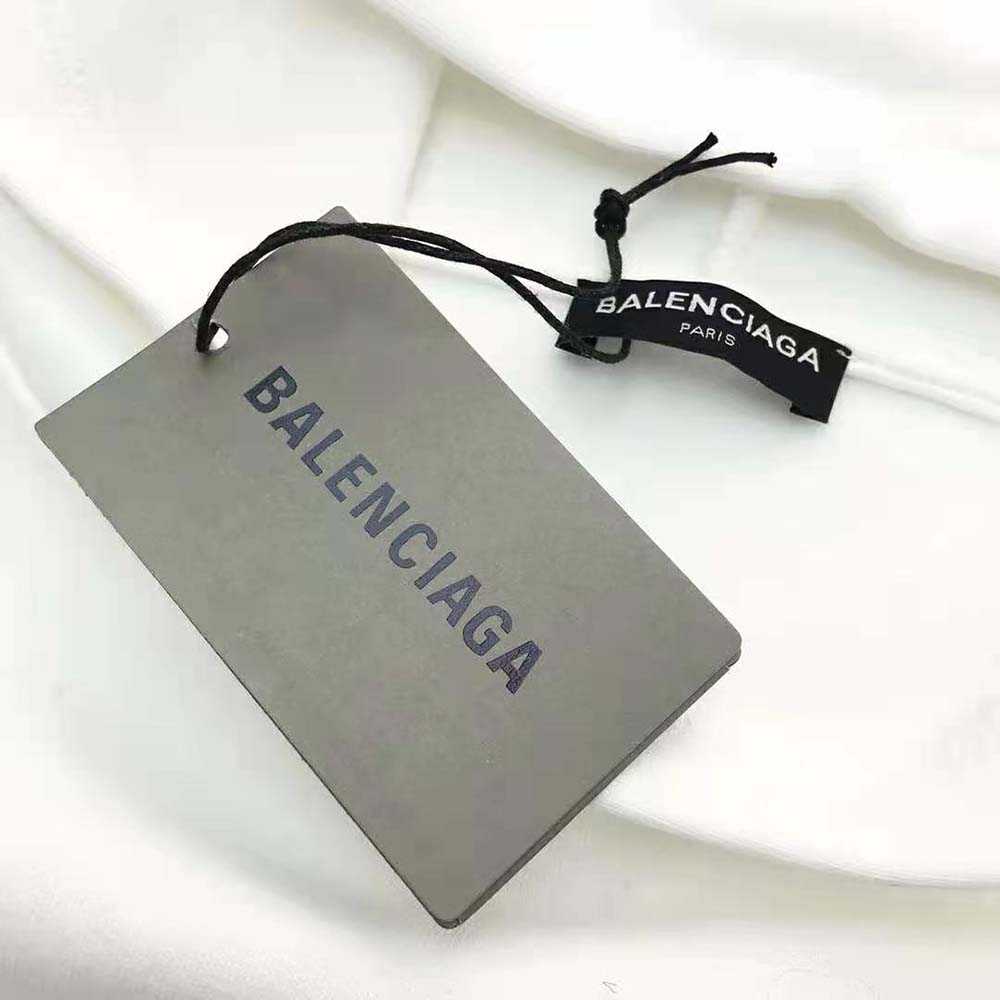 Balenciaga Men College Wide Fit Hoodie in off-white and Dark Blue Medium Fleece - image 9