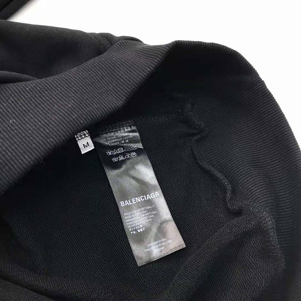 Balenciaga Men Hoodie Wide Fit in Black Heavy Fleece - image 9