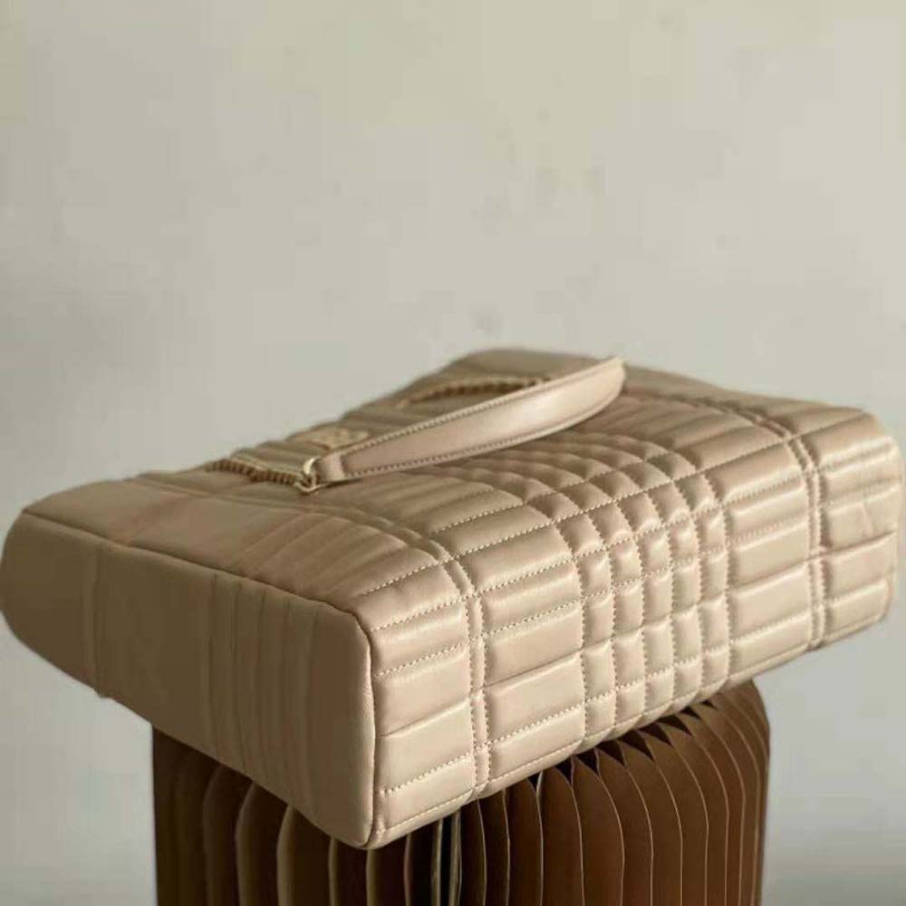 Burberry Women Medium Quilted Lambskin Lola Shopper Bag-Sandy - image 6