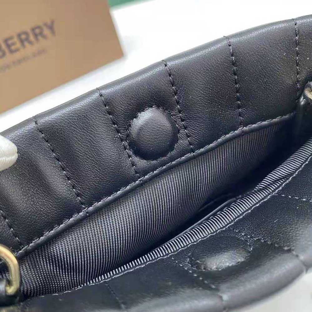 Burberry Women Micro Quilted Lambskin Lola Bucket Bag-Black - image 8