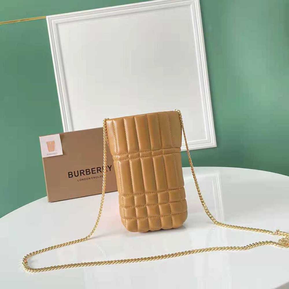Burberry Women Micro Quilted Lambskin Lola Bucket Bag-Brown - image 4