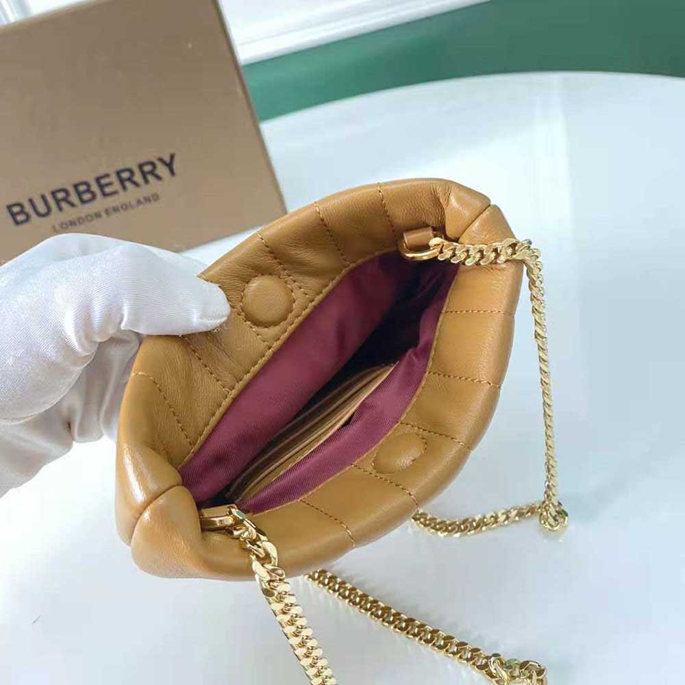 Burberry Women Micro Quilted Lambskin Lola Bucket Bag-Brown - image 6