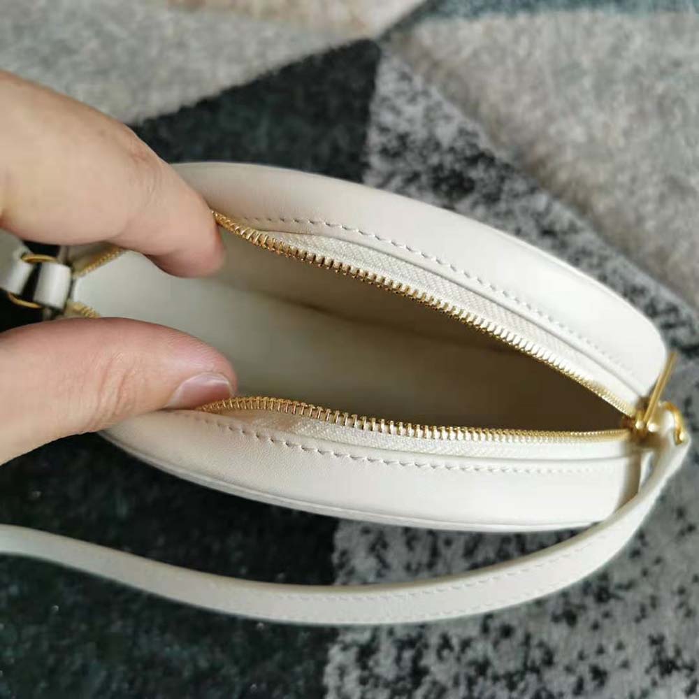 Celine Women Crossbody Oval Purse Cuir Triomphe in Smooth Calfskin-White - image 7