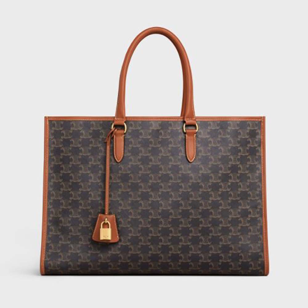 Celine Women Horizontal Cabas in Triomphe Canvas and Calfskin - image 1