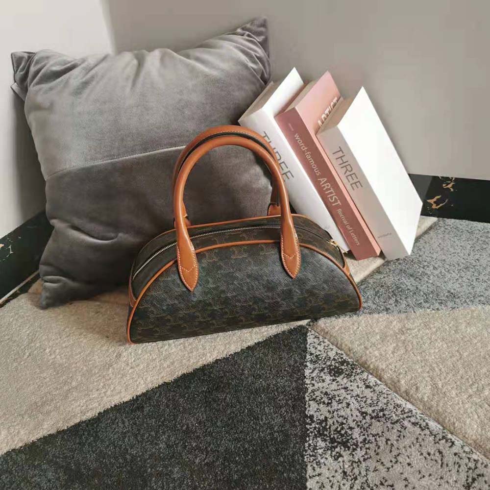 Celine Women Medium Teckel in Triomphe Canvas and Calfskin - image 3