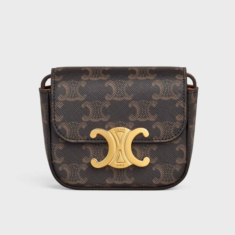 Celine Women Mini Triomphe in Triomphe Canvas and Calfskin - image 1