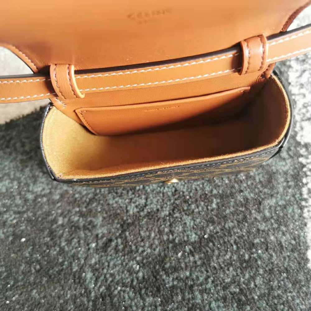 Celine Women Mini Triomphe in Triomphe Canvas and Calfskin - image 8