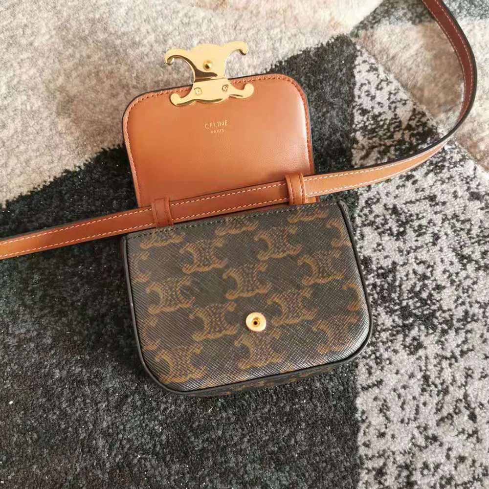 Celine Women Mini Triomphe in Triomphe Canvas and Calfskin - image 6