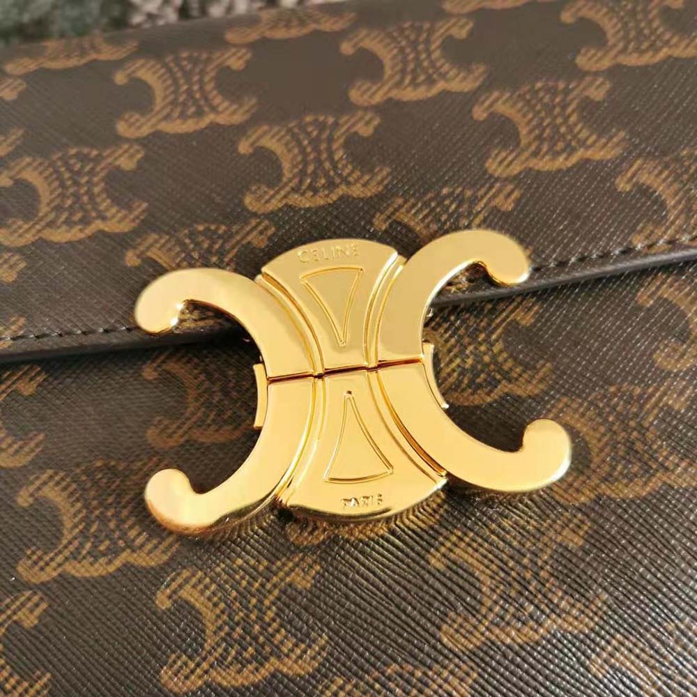 Celine Women Strap Bag Triomphe in Triomphe Canvas and Calfskin - image 7
