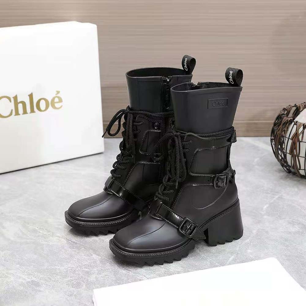 Chloe Women Harnessed Betty Rain Boot in PVC-Black - image 4
