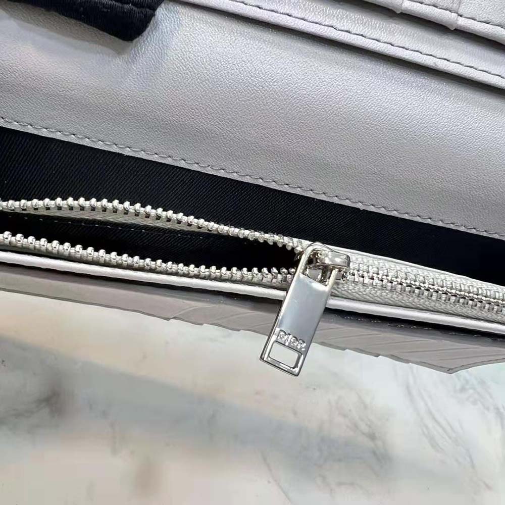 Dior Men Vertical Long Wallet Gray Dior Oblique Galaxy Leather - image 9