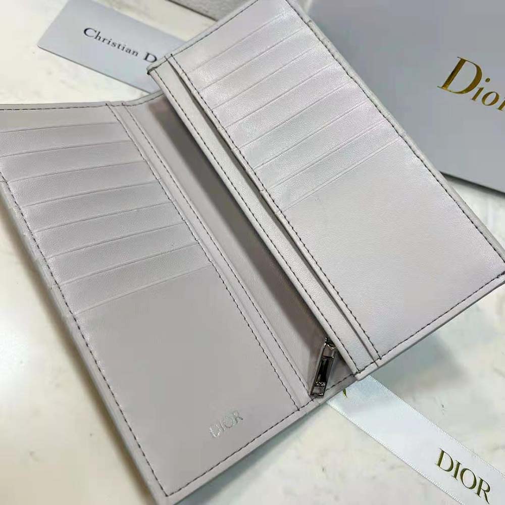 Dior Men Vertical Long Wallet Gray Dior Oblique Galaxy Leather - image 5