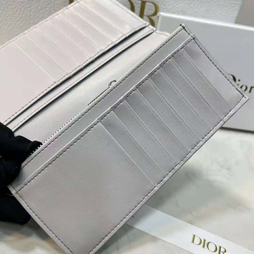 Dior Men Vertical Long Wallet Gray Dior Oblique Galaxy Leather - image 6