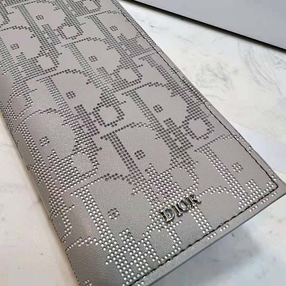 Dior Men Vertical Long Wallet Gray Dior Oblique Galaxy Leather - image 8