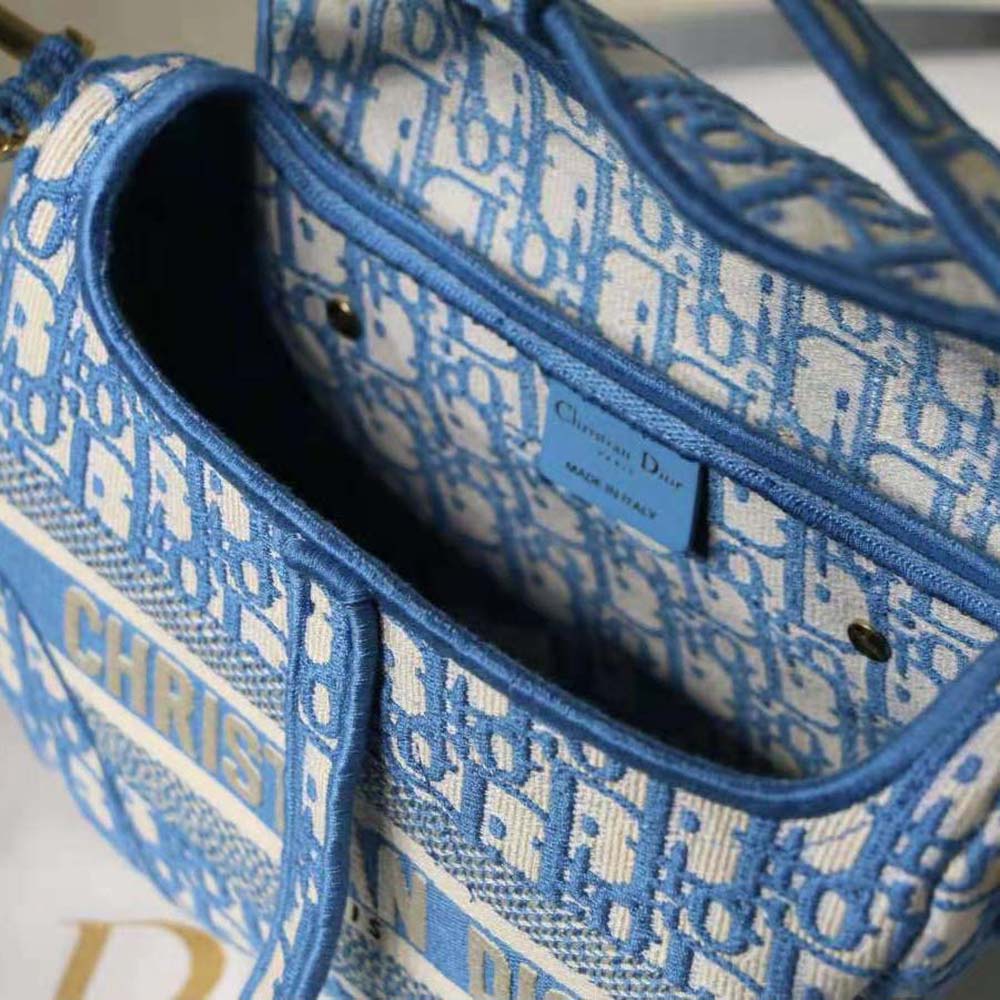 Dior Women Saddle Bag Cornflower Blue Dior Oblique Embroidery - image 10