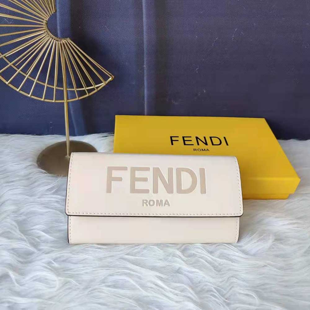 Fendi Women Continental White Leather Wallet Fastened with a Snap Button - image 2