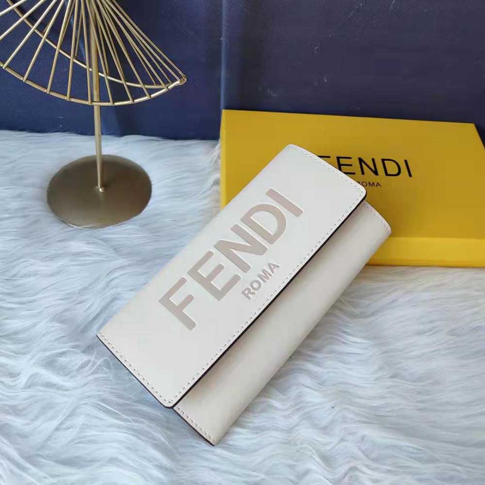 Fendi Women Continental White Leather Wallet Fastened with a Snap Button - image 3