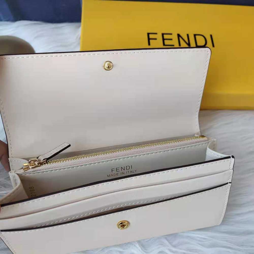 Fendi Women Continental White Leather Wallet Fastened with a Snap Button - image 8