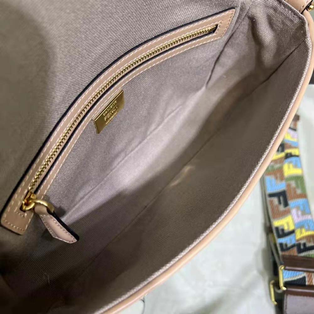 Fendi Women Lconic Medium Baguette Gray FF Canvas Bag - image 6