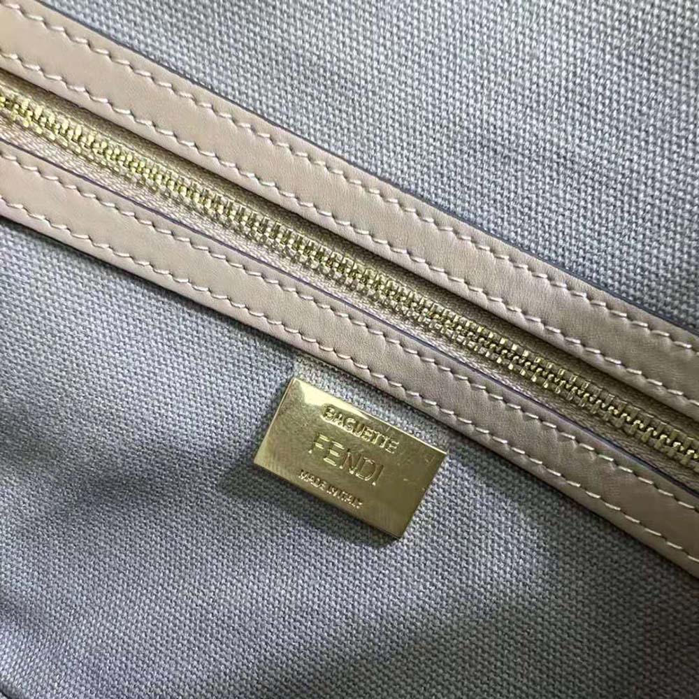 Fendi Women Lconic Medium Baguette Gray FF Canvas Bag - image 9
