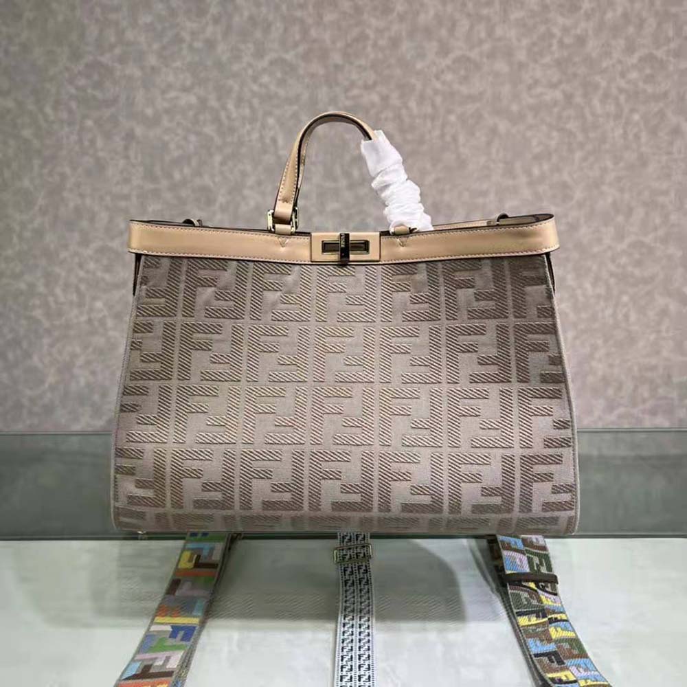 Fendi Women Medium Peekaboo X-Tote Gray Canvas Bag - image 2