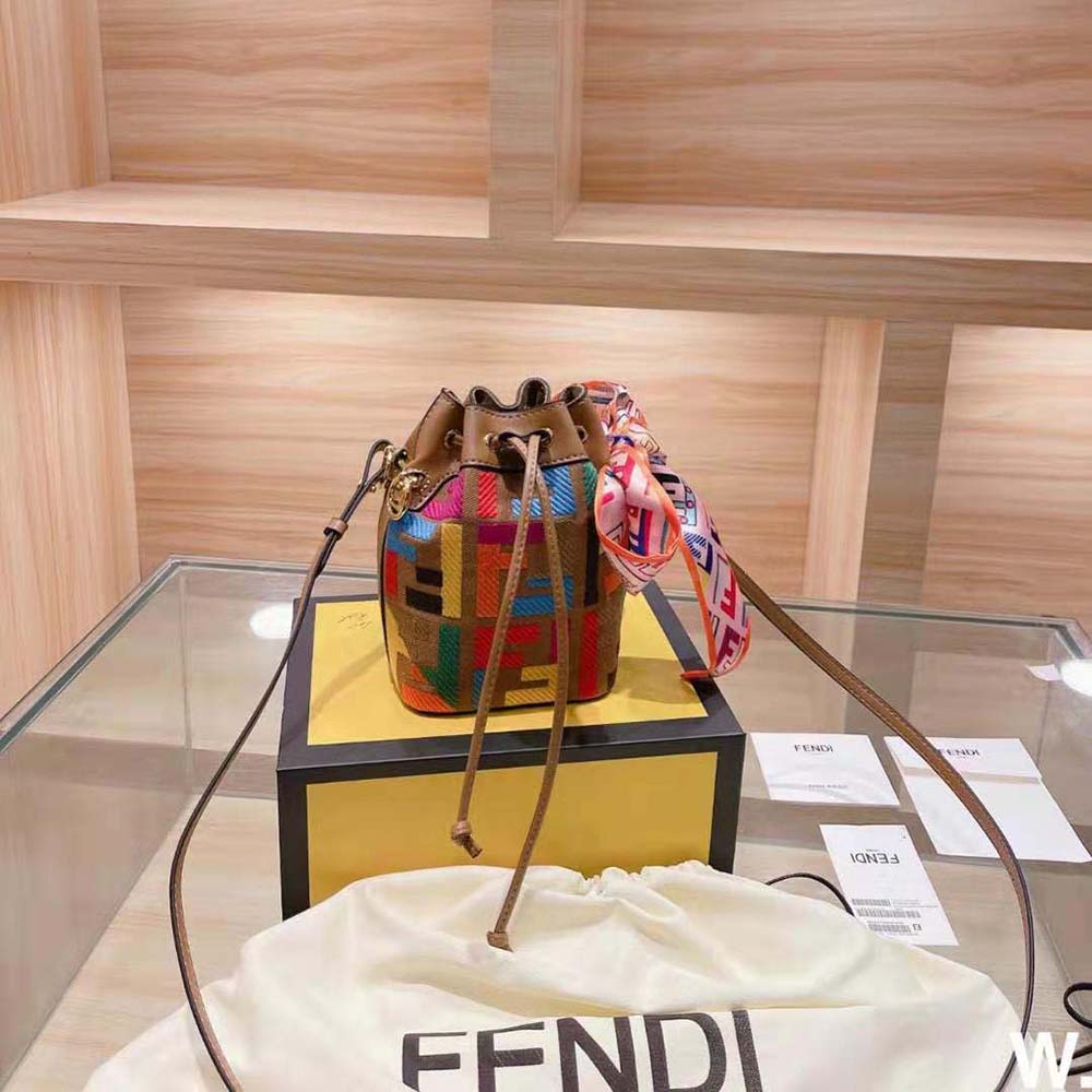 Fendi Women Mon Tresor Multicolor FF Canvas Mini-Bag - image 5