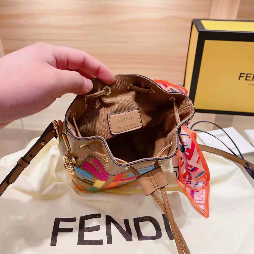 Fendi Women Mon Tresor Multicolor FF Canvas Mini-Bag - image 8