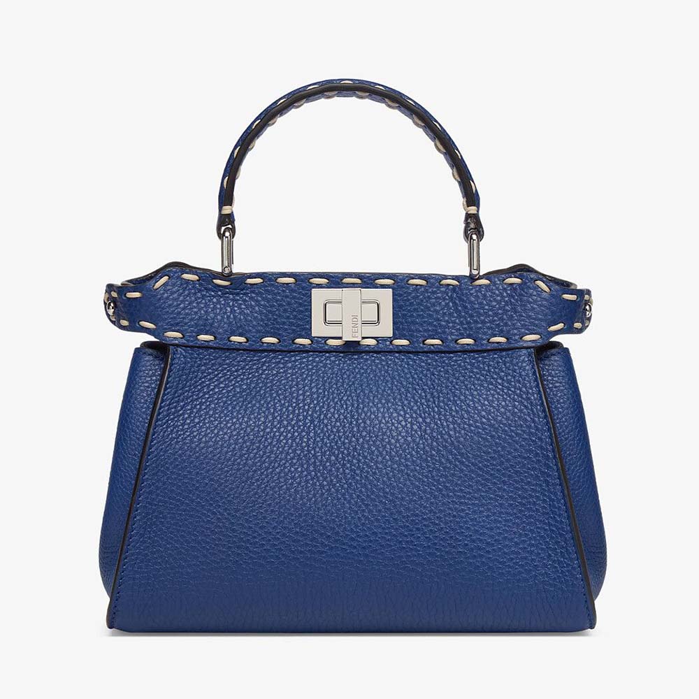 Fendi Women Peekaboo Iconic Mini Full Grain Leather Bag-Navy - image 1