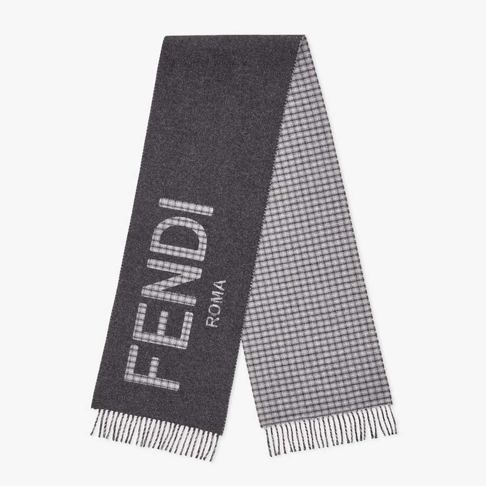 Fendi Women Scarf Gray Wool and Cashmere Scarf - image 1