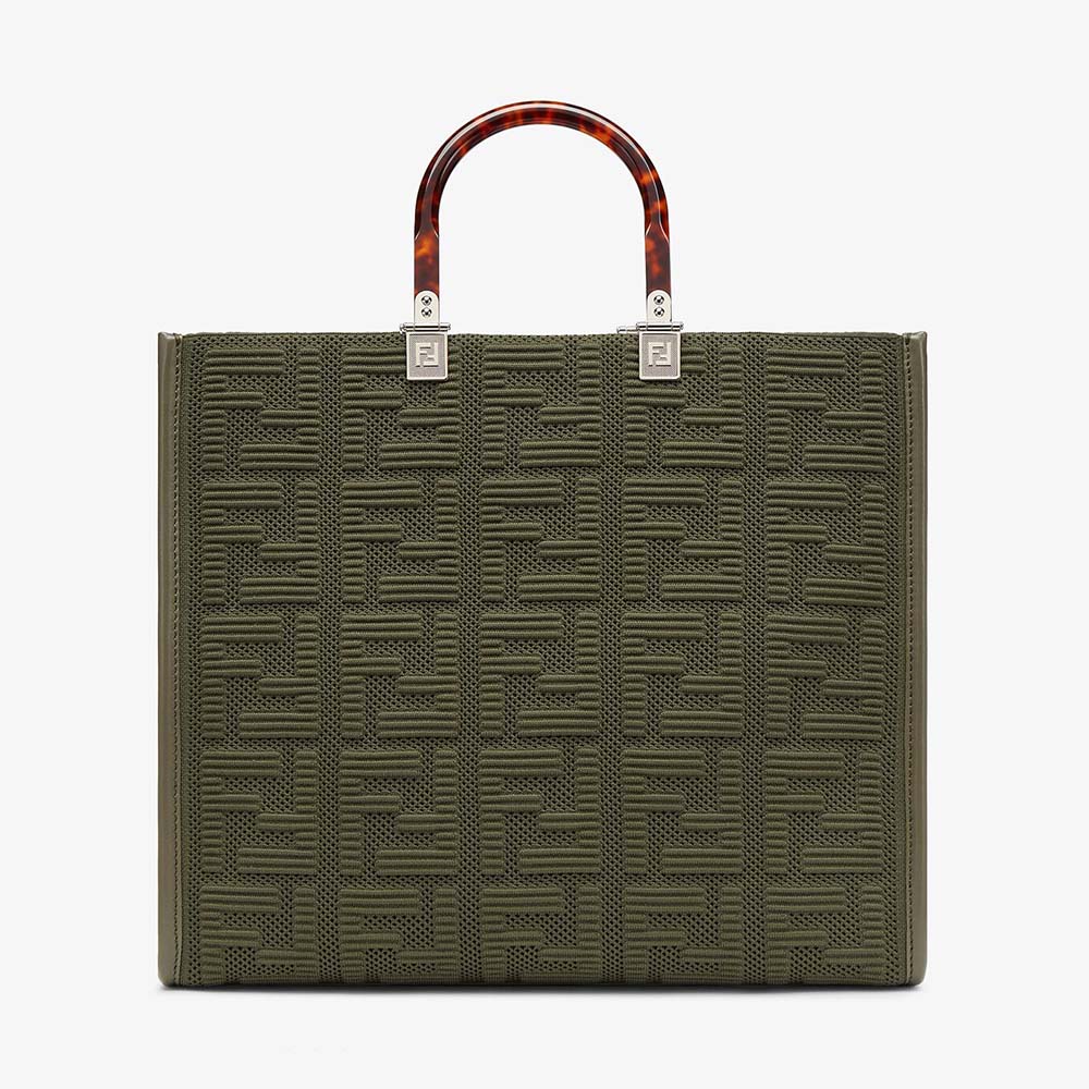 Fendi Women Sunshine Medium FF Fabric Shopper-Green - image 1