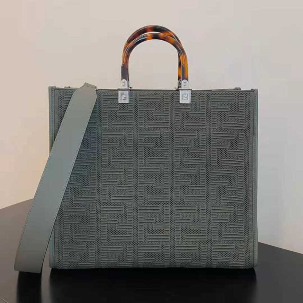Fendi Women Sunshine Medium FF Fabric Shopper-Green - image 2
