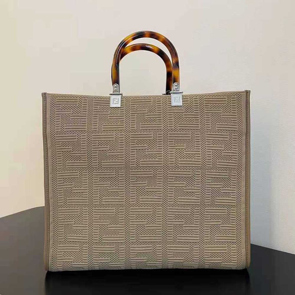 Fendi Women Sunshine Medium FF Fabric Shopper-Sandy - image 3