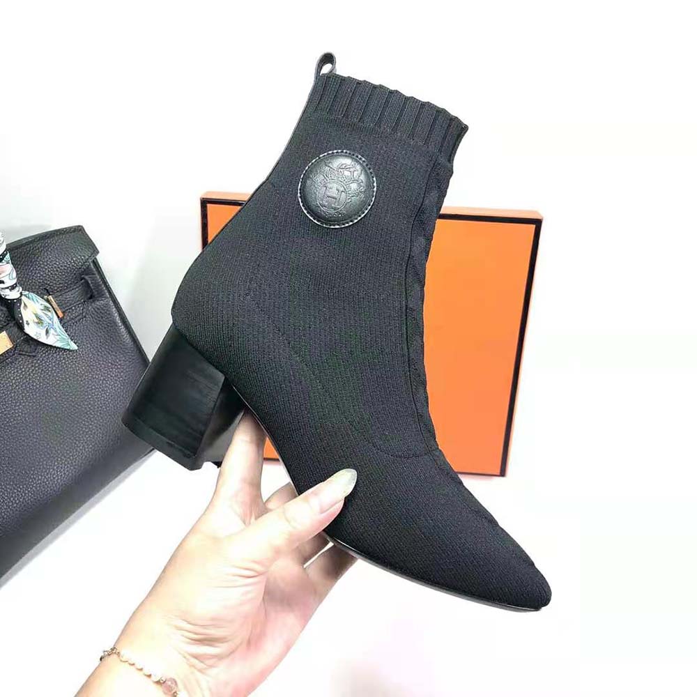 Hermes Women Volver 60 Ankle Boot in 7cm Heel Height-Black - image 6