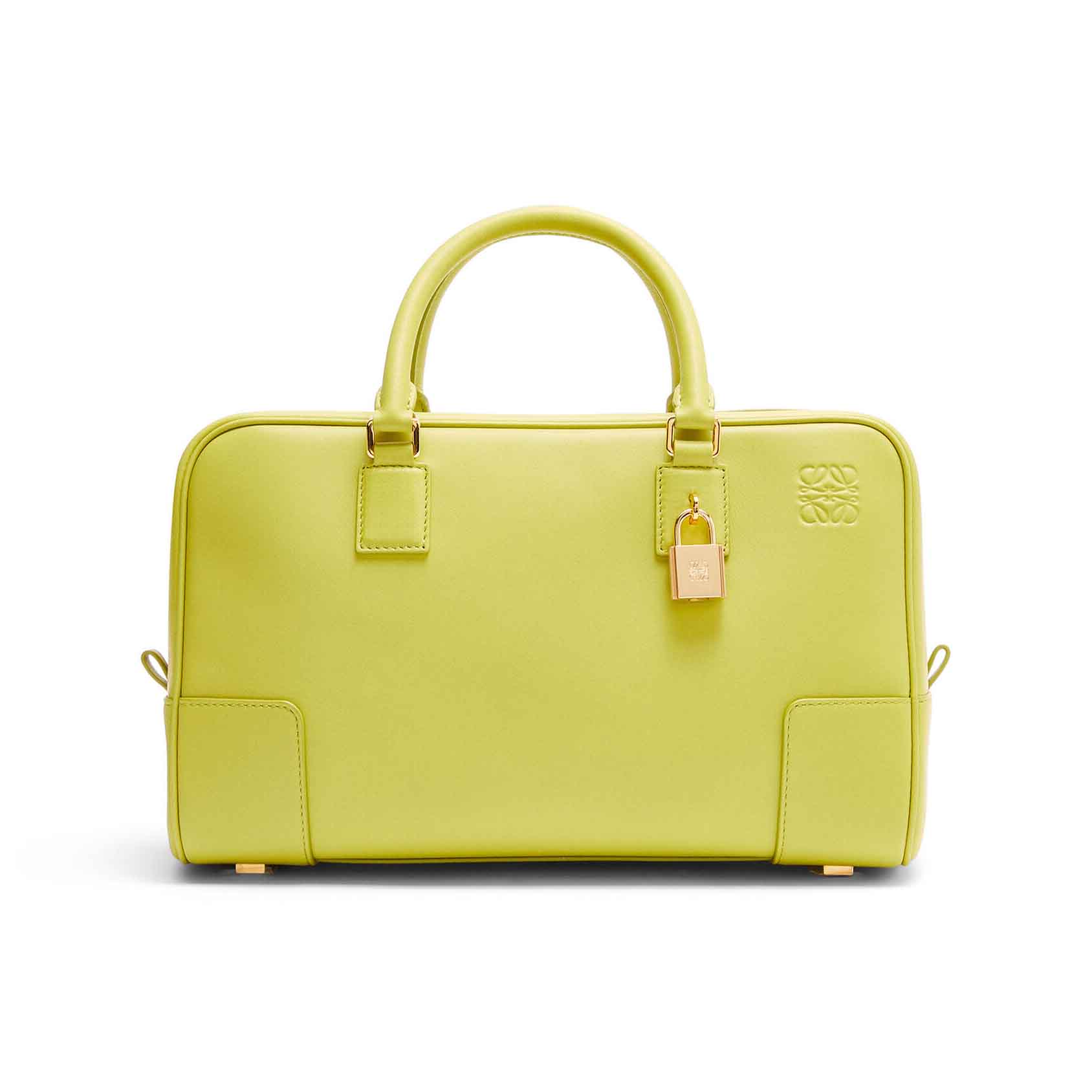 Front view of Loewe Women Amazona 28 Bag in lime nappa calfskin