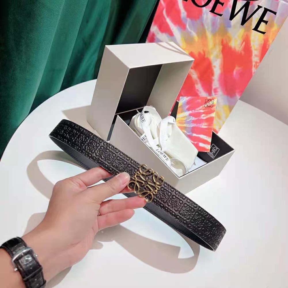 Loewe Women Anagram Belt in Silk Calfskin-Black - image 6