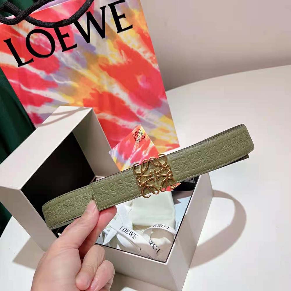 Loewe Women Anagram Belt in Silk Calfskin-Green - image 6
