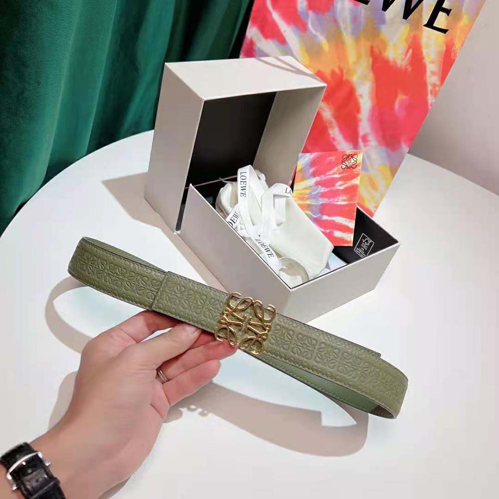 Loewe Women Anagram Belt in Silk Calfskin-Green - image 7