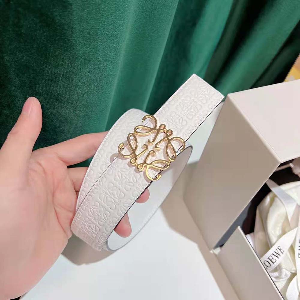 Loewe Women Anagram Belt in Silk Calfskin-White - image 8