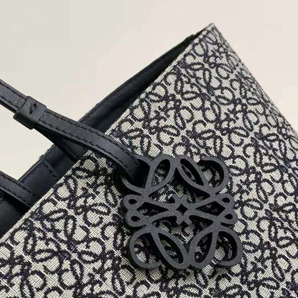 Loewe Women East West Tote Bag in Anagram Jacquard and Calfskin-Black - image 9