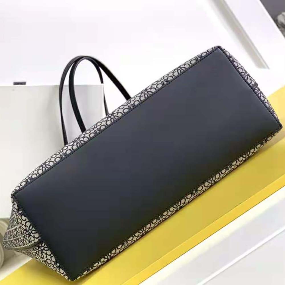 Loewe Women East West Tote Bag in Anagram Jacquard and Calfskin-Black - image 5