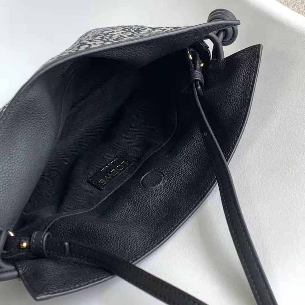 Loewe Women Mini Flamenco Clutch in Anagram Jacquard and Calfskin-Black - image 10