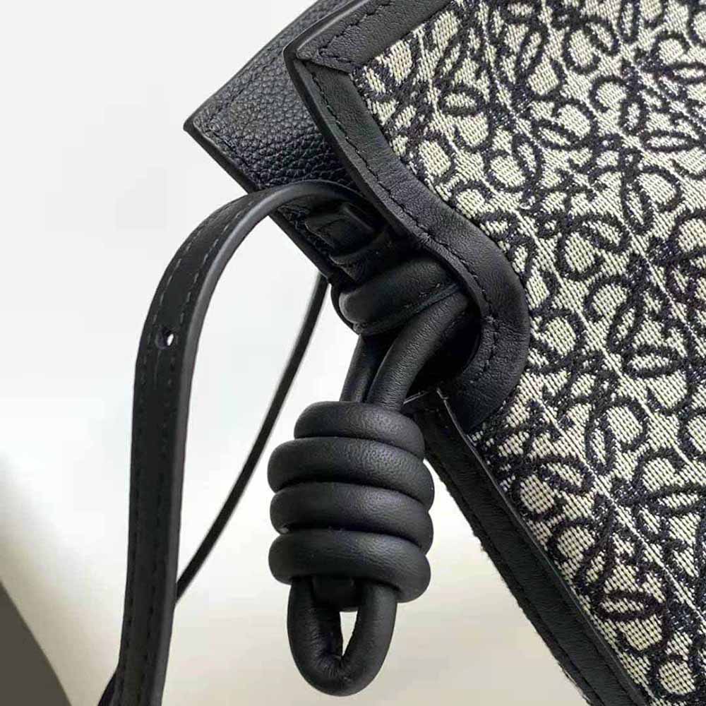 Loewe Women Mini Flamenco Clutch in Anagram Jacquard and Calfskin-Black - image 6